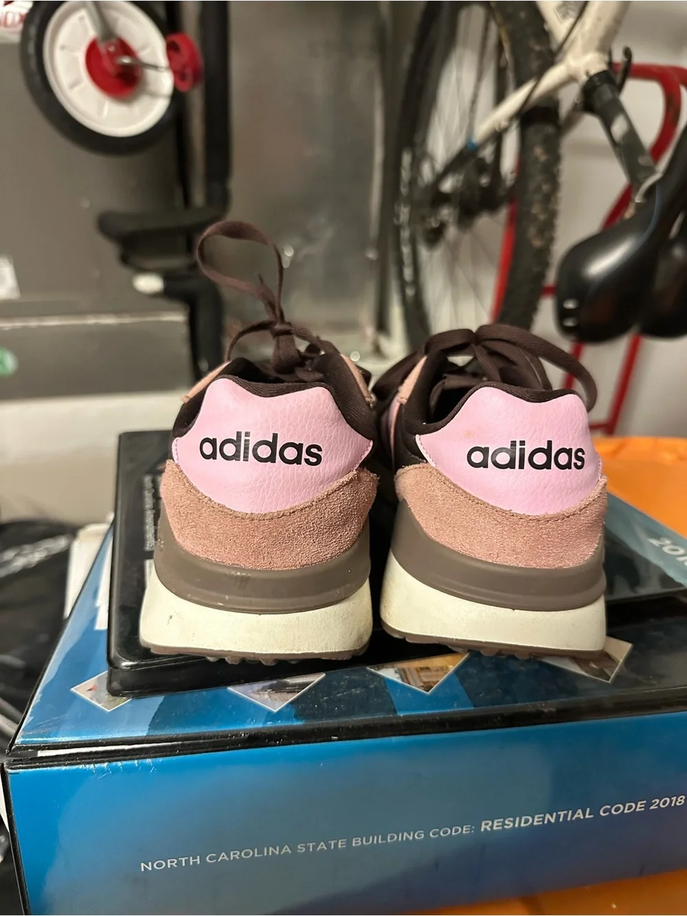 adidas Women's Brown and Pink Retro Runner Sneakers
